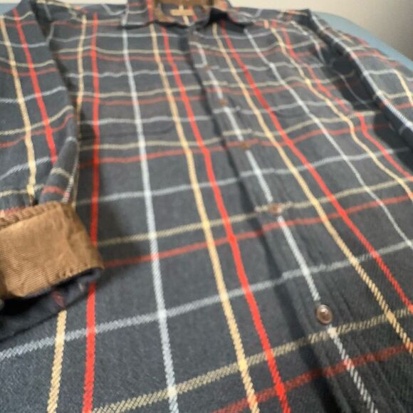 St. John's Bay Shirt Men L Plaid Flannel Chore Jacket Shacket Button Up Cotton - Picture 8 of 10